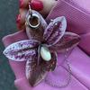 Creative Simulation Orchid Flowers Keychain Pendant Backpack Decoration Accessories Gifts
