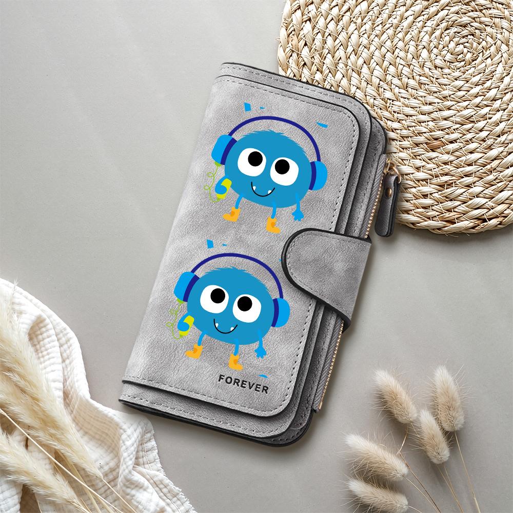 Cute Cartoon Monster Wallet for Women Fashion Long Purse Card Holder