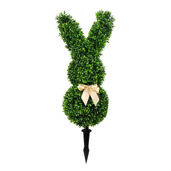 Árvore Topiária de Boneco de Neve de Natal Forma de Coelho Estaca Topiária Artificial Decoração de Arbustos e Plantas Artificiais para Jardim Interno Externo Varanda