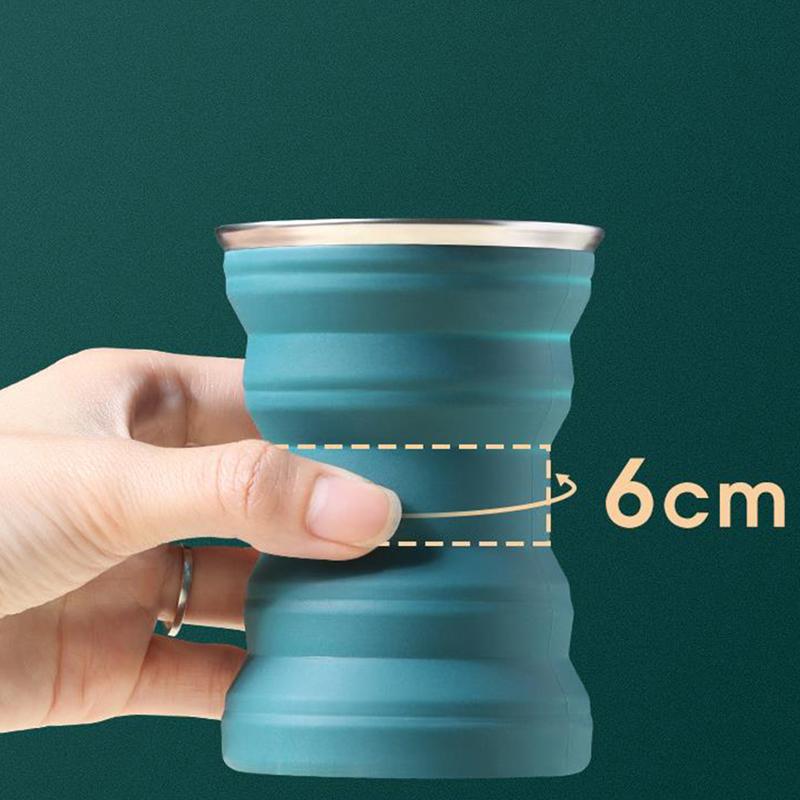 Folding Water Bottle Cup 320Ml Foldable Silicone Coffee Drinking Cups Mugs