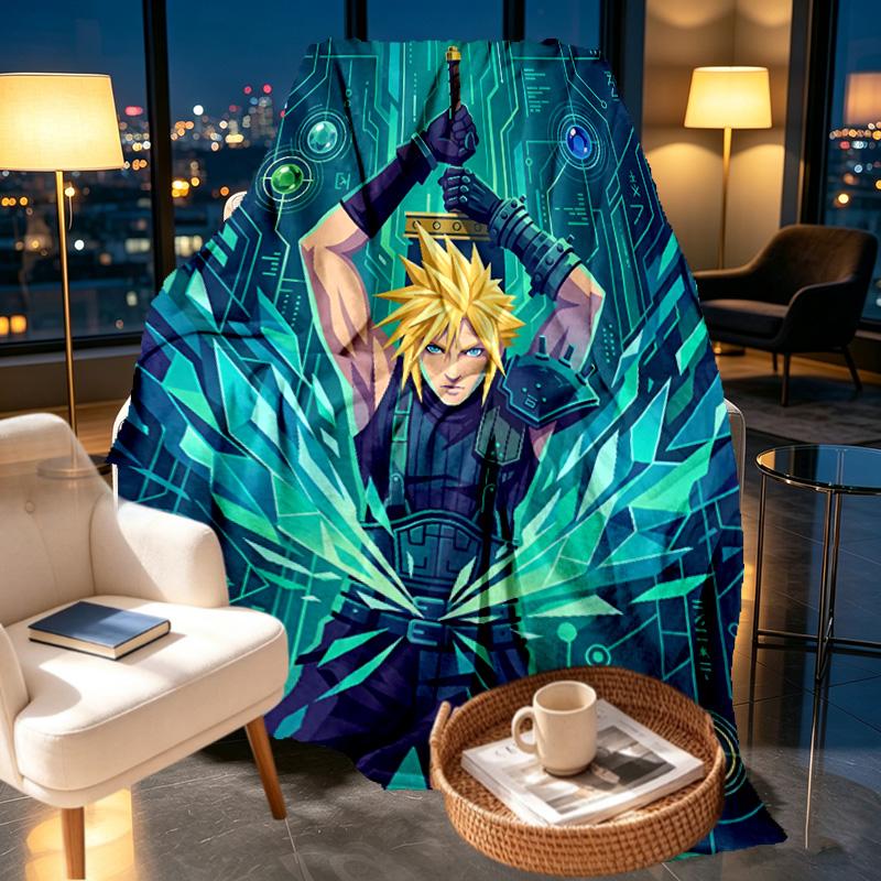 Final Fantasy Print Blanket - Soft & Comfortable, for Bedroom, Travel, Sofa, Home Decoration - Birthday Christmas Gift for Friend