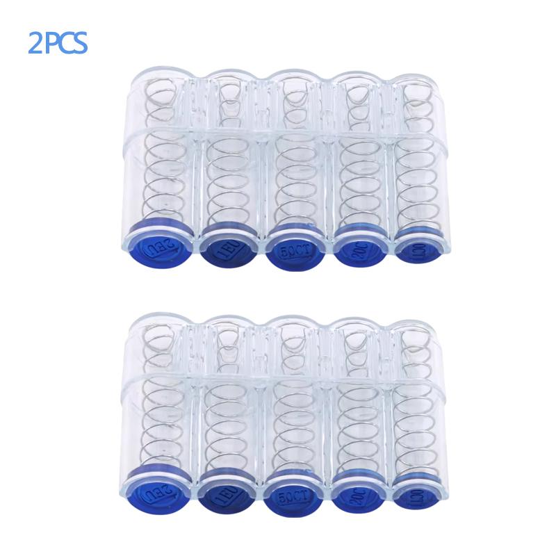 Euro Coin Organizer Portable Money Boxes Coin Holder Change Dispenser Coin Box for Office Bank Protect Gasket Coin Holder Case