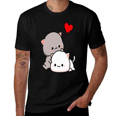 Mochi Peach Cat Goma Love Is Kind Love Hugs Kisses Valentine Pullover TShirt Plus Size Comfort Fit Tee