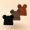 Unisex Baby Woolen Hat Set - Cute Double Pom-Poms, Autumn & Winter Warmth for Kids