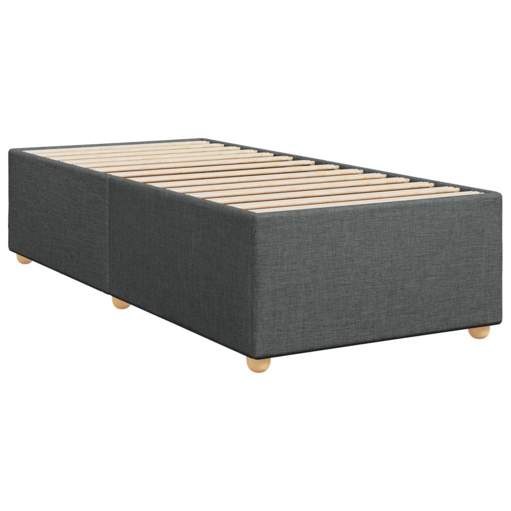 Box Spring Bed with Mattress Dark Gray 90x200 cm Fabric