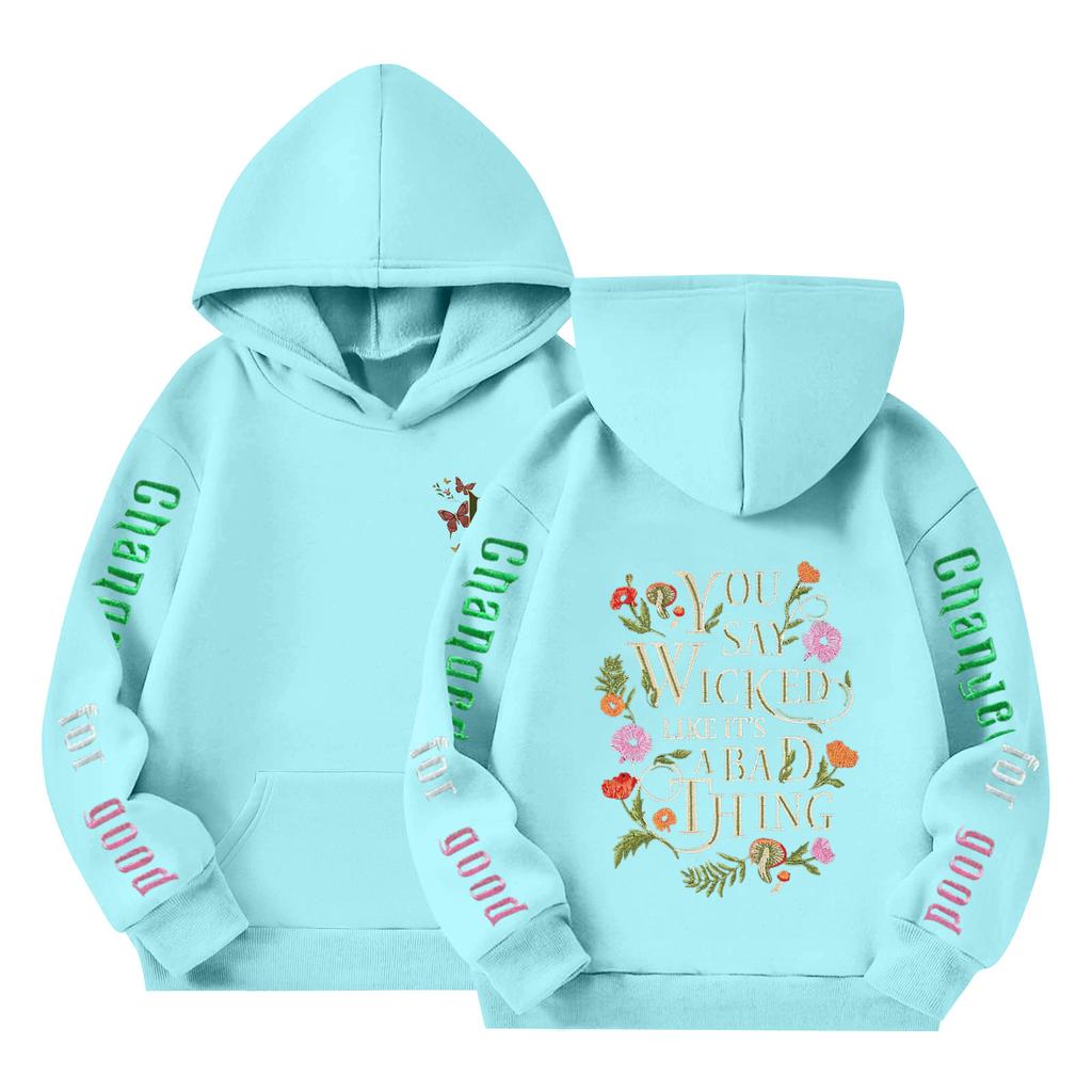 Kinder Langarm Lockerer Pullover Buchstabenaufdruck Kordelzug Kapuzen-Sweatshirt
