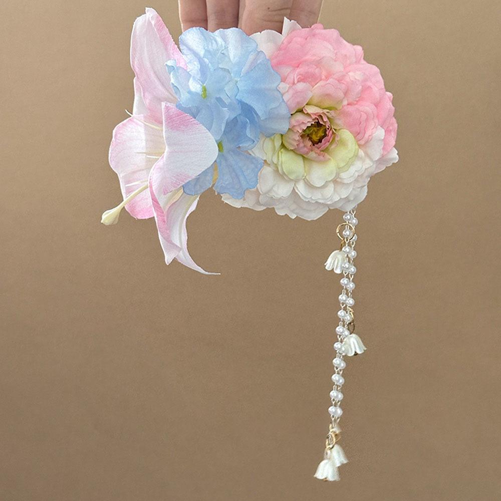 

Акриловые серьги-кисточки с цветком из жемчуга, легкая роскошь, темперамент, высокое чувство, клипса-уточка, нишевая мода, универсальные аксессуары для волос, женские