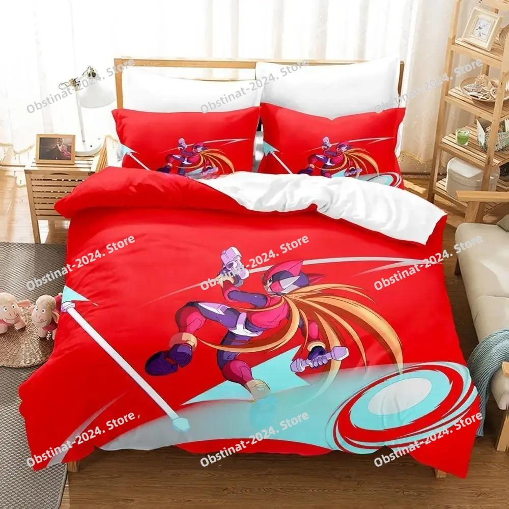 3d Anime Game Mega Man Zero Bedding Set Printed Bed Set Duvet Cover Sheet Pillowcase Bed Soft Quilt Cover Full Queen King Size