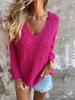 Autumn/Winter 2025 Chunky Knit V-Neck Long-Sleeve Sweater