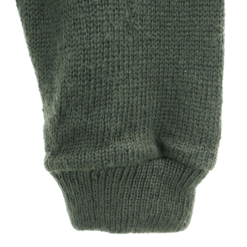 Sears 70s vintage Long sleeve Suede leather switching sweater M knit Men's Used