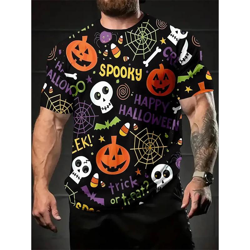 New Halloween Pumpkin Graphic T-shirts For Men Women  3D Printed Casual Round Neck Short Sleeve Tees Funny Festival Gifts Tops