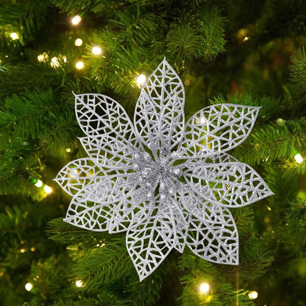 Christmas Tree Hanging Flower Xmas Decoration Hollow Flowers Holiday Ornaments