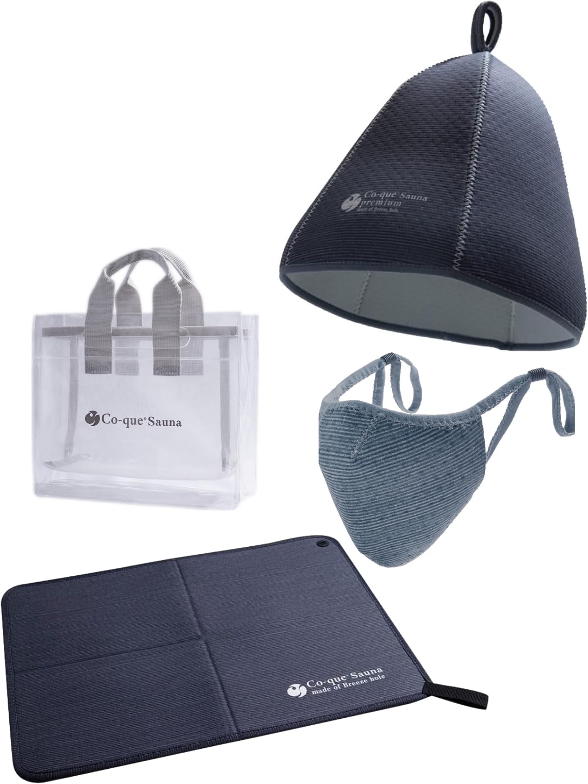 

Sauna Preparation Set Gift Set Dryness and infection prevention in sauna dark [co-que] 4-piece - (all gray)