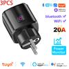 WiFi 20A Socket With Power Monitoring Tuya Smart EU Plug Timer Child Lock Outlet Google Home Alice SmartThings Alexa