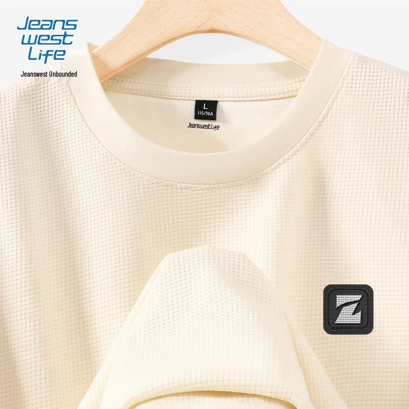 JEANSWEST LIFE Men s Waffle Print Long-Sleeve T-shirt M