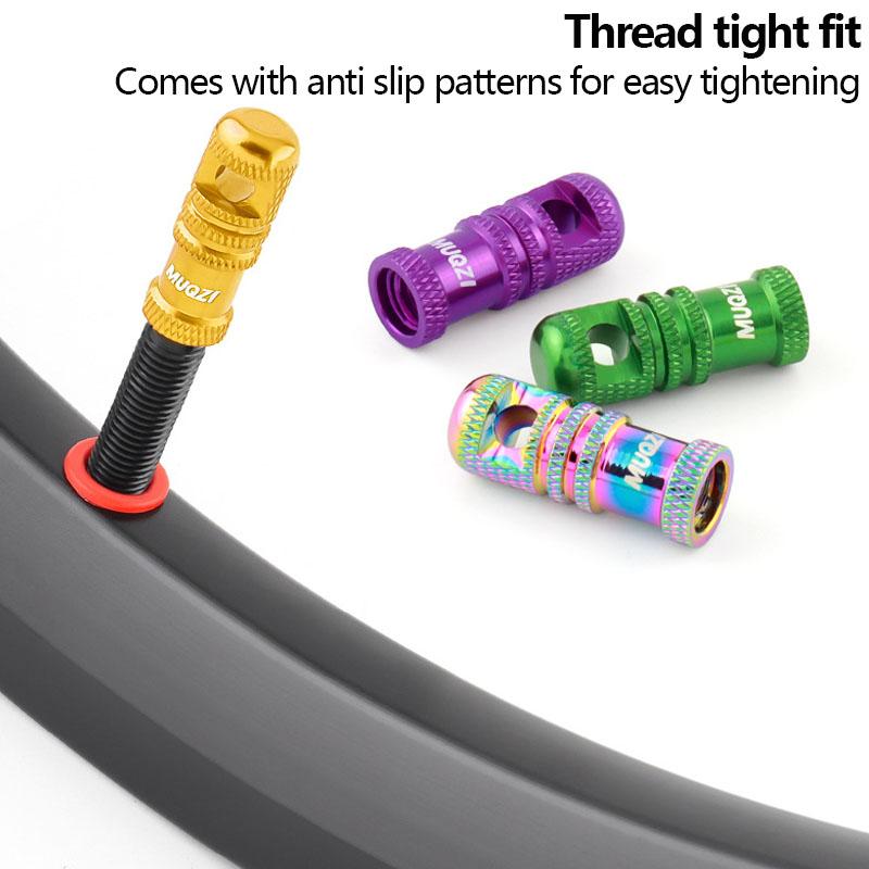 2 Stück Fahrradventilkappe mit Ventilkernentfernungsfunktion Tragbare Aluminiumlegierung Fahrrad Tubeless-Reifenventil Schaftkappe MTB Zubehör