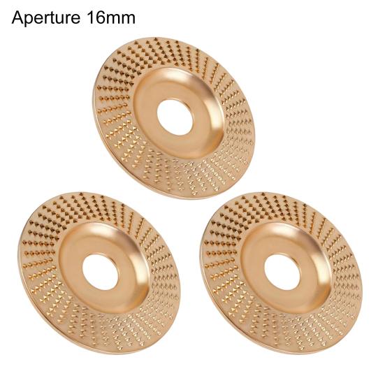 3Pcs Angle Grinder Polishing Pad, Wide Angle Grinder Compatible 4-4.5 Inch with Adapters, Curved Grooved Anti-Clog Teeth for Engraving Polishing