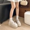 Fashion 2025 New Women Mary Jane Shoes Autumn Round Toe Vintage Bow Knot Platform Shoes Height Increase Comfortable Fashion Single Shoes
