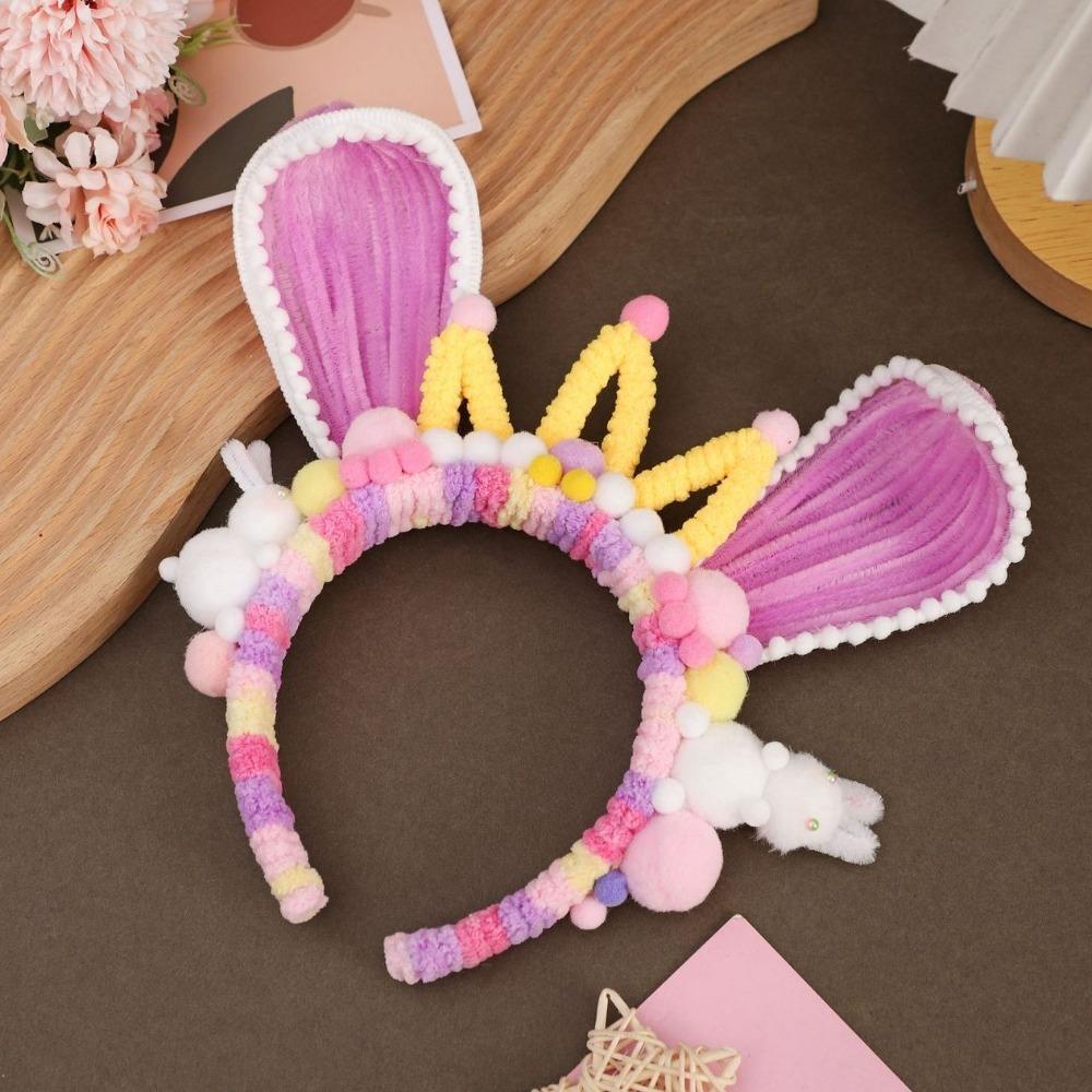 

Корейский стиль мультфильм плюшевая повязка для волос мытье лица кроличьи уши обруч для волос для девочек