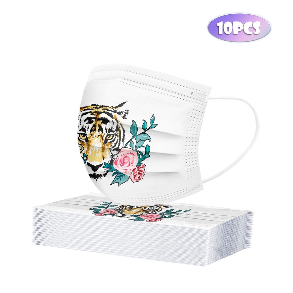 10pcs Children's Mask Disposable 3 Ply Safety Face Masks, Dust-Mask With Stretchable Earloops