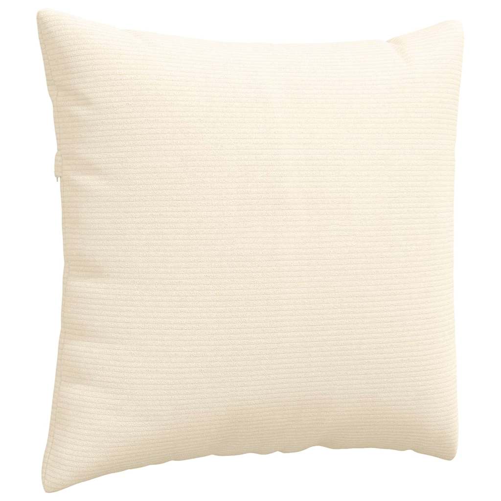 Sofa Cushions 2 Pieces Cream 45 X 45 Cm Corduroy Fabric