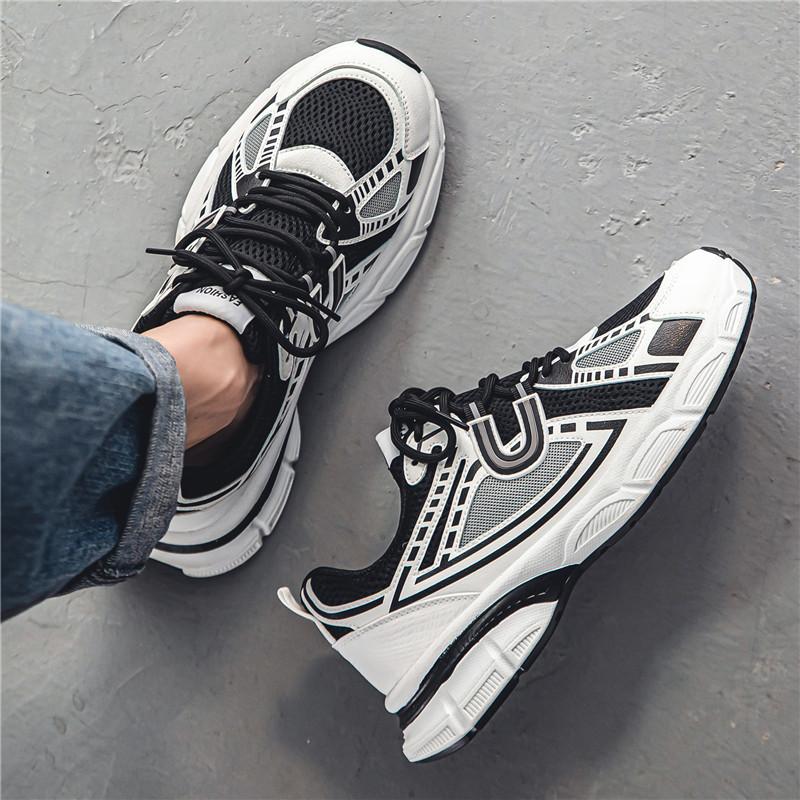 2024 Men's Shoes Summer Breathable Youth Trend Sports Casual Running Mesh Mesh Shoes Junior High School Dad Trend Shoes