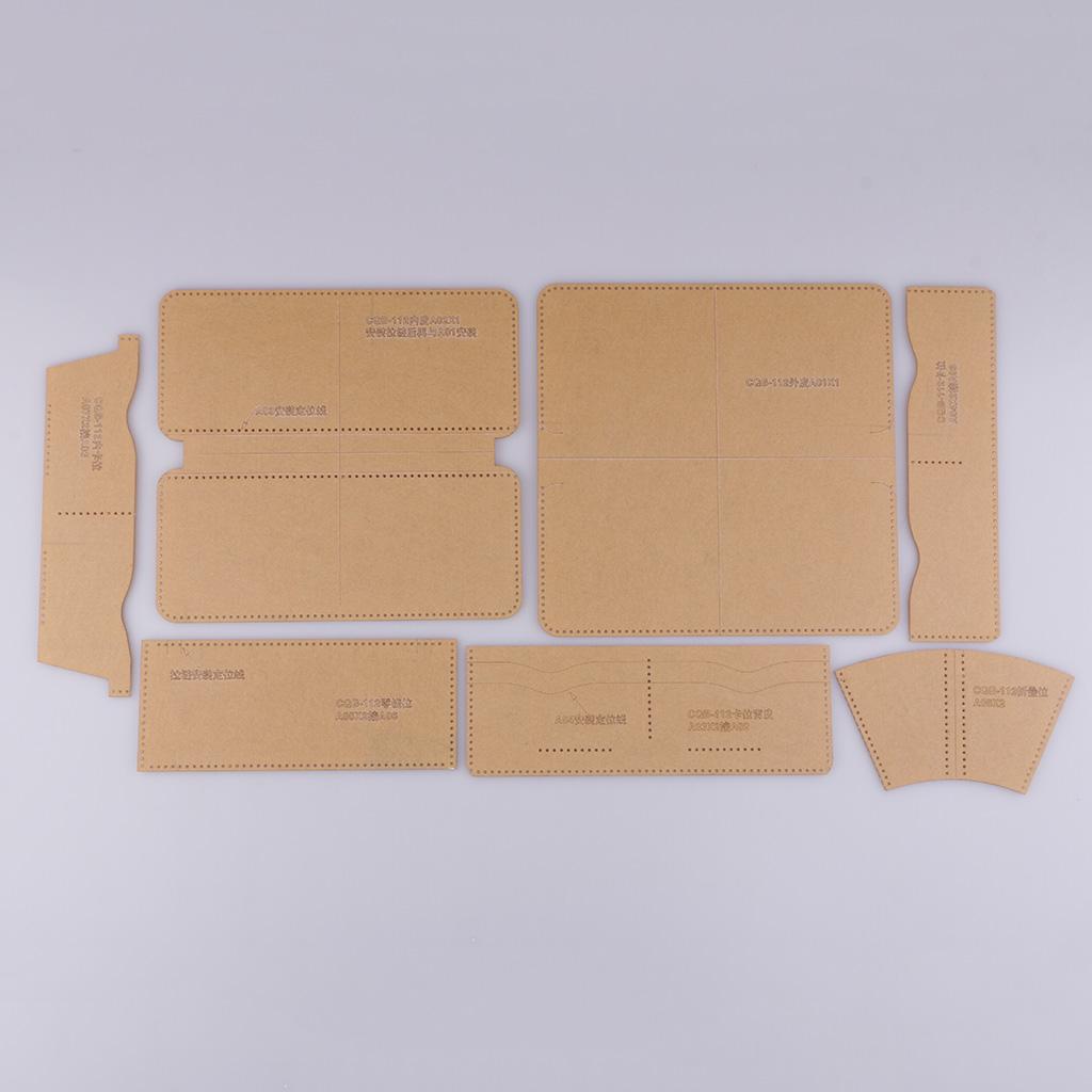 7Pcs Leather Craft Clear Acrylic Clutch Bag Pattern Stencil Template Tool