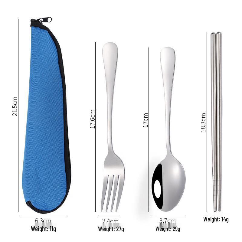 Abay Portable Stainless Steel 3-Piece Cutlery Set