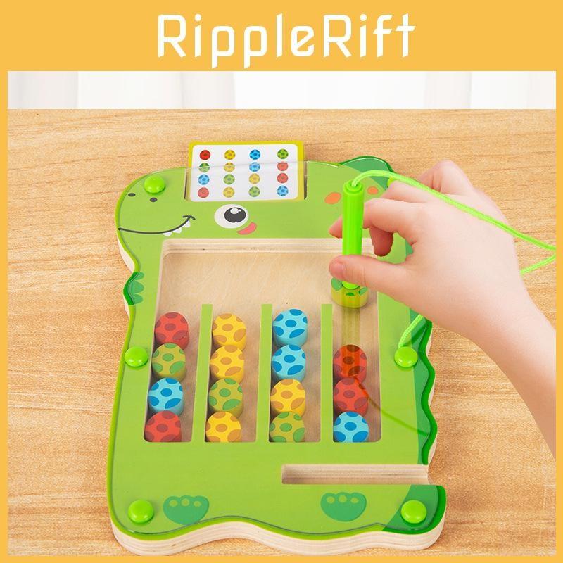 Dinosaur Wooden Green Color Walking Game Board Children Puzzle Toy Gift For