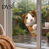 Easy to Apply Glass Stickers Cute Peeking Animal Static Window Clings, Cartoon Cat Dog Wall Stickers, Waterproof Holiday Party Decorations Removable