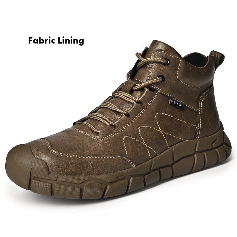 Men's Leather Boots Handmade Outdoor Plush Ankle Boots for Men Casual Shoes Large Size Tooling Shoes