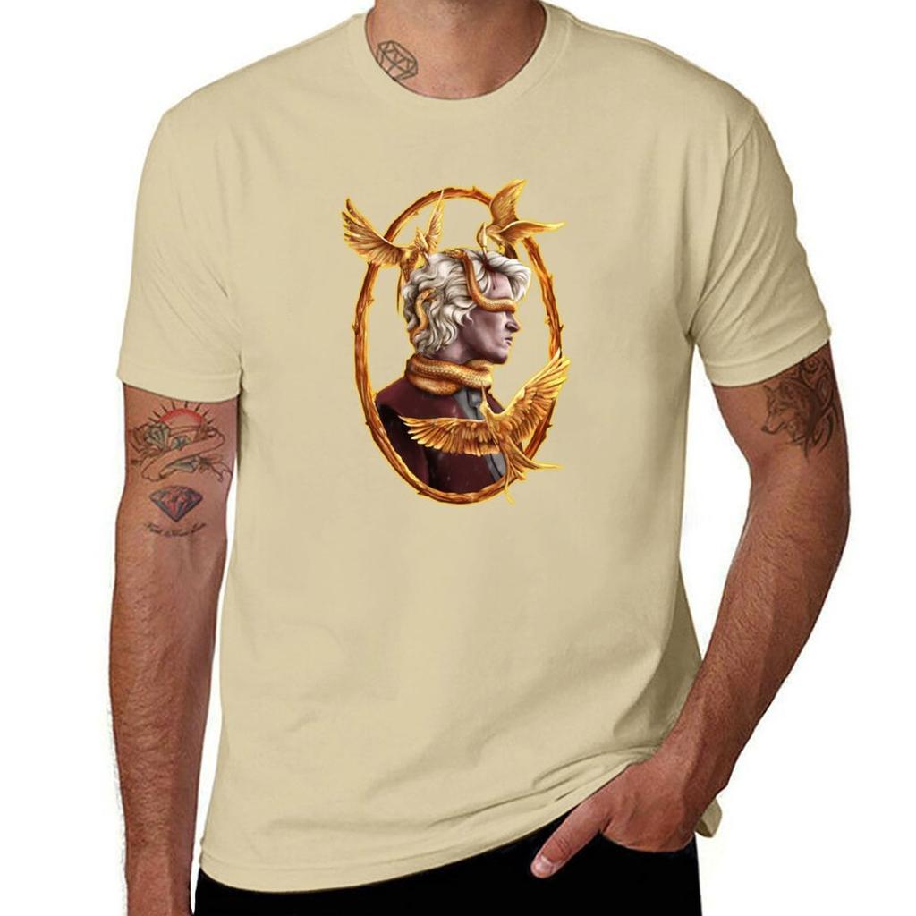 Coriolanus Snow I Can Fix Him Hunger Games Tshirt Vintage Clothes Summer Tops Black T Shirts for Men