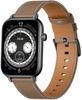 Colmi C28 Smartwatch, Leather Strap, Black/brown (C28-brown Leather)