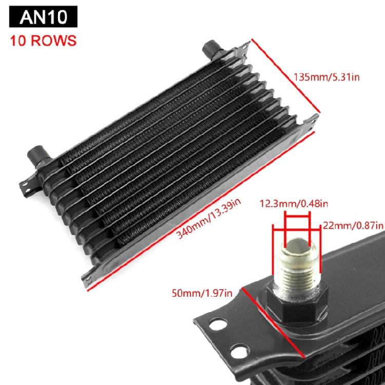 7/10/13/15 Row AN10 10AN Transmission Oil Coolers Kit Universals Engine British Radiator Oil Coolers Aluminium Black