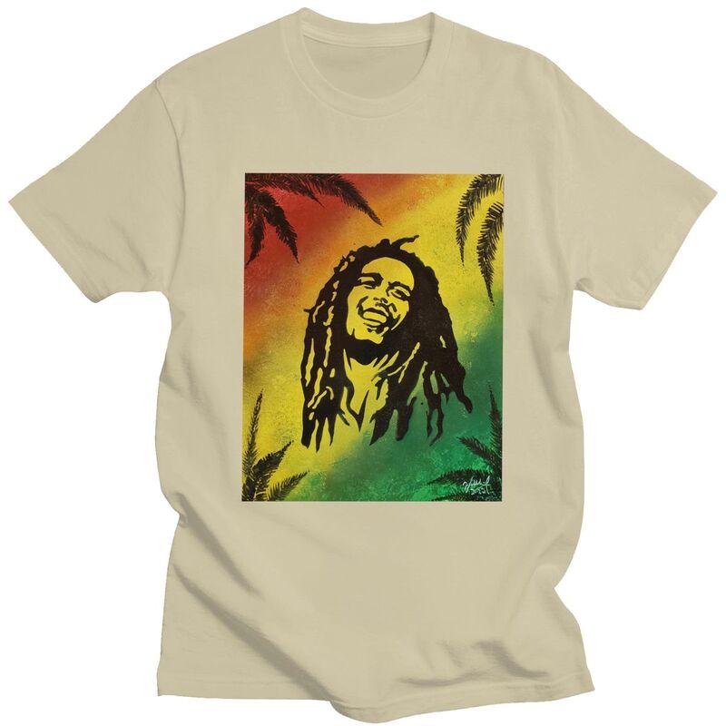 Custom Jamaica Reggae Rock Bob Marley T Shirts for Men 100 Cotton Tee Tops Tshirt Casual Tshirt Clothes