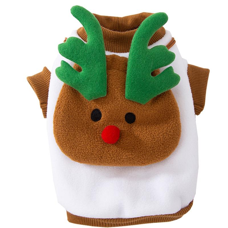 Cute Elk Christmas Puppy Dog Clothing Fall/Winter Small Teddy Bee Bear Sweater Pet Christmas Clothing