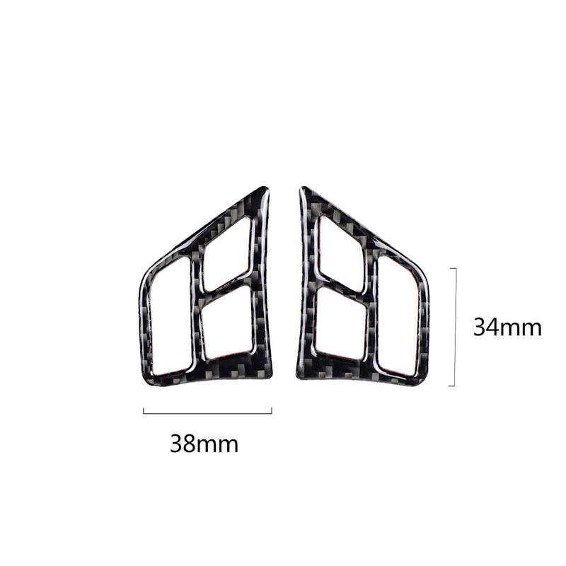 For BMW E90 E92 E93 3 Series 2005-2012 2Pcs Real Carbon Fiber Car Steering Wheel Button Frame Decorative