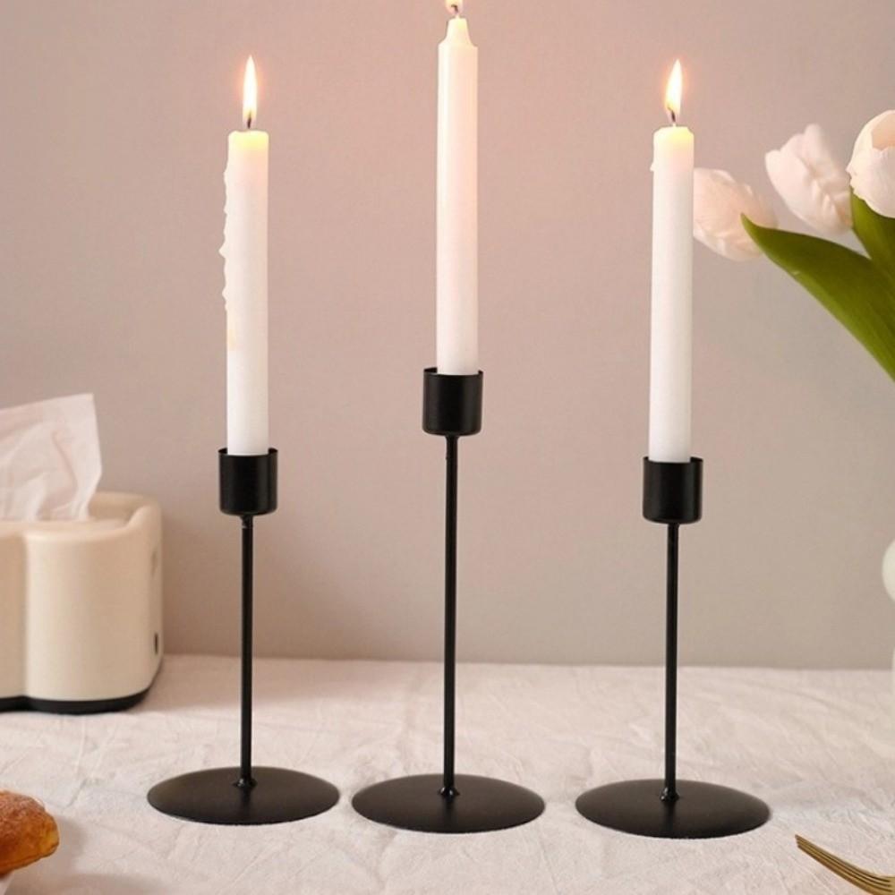 Iron Candle Holders Stable Base Desk Candle Ornament Simple Candlestick  Wedding Decoration
