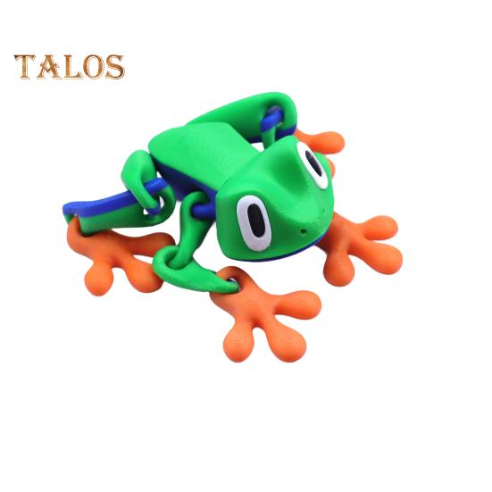 

Магнитная 3D-печатная игрушка-лягушка с подвижными суставами Магнит на холодильник в виде лягушки Фигурка животного с шарнирным соединением Украшение для домашнего офиса и монитора компьютера зелёный/оранжевый