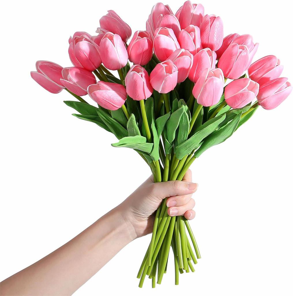 High-End PU Mini Artificial Tulip Bouquet for Living Room