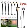 5 Stück 6,5 cm Modell LED Laternenmast Puppenhaus Miniatur Lampen Straßenlaterne Gartenleuchte Maßstabsmodell Spielzeug