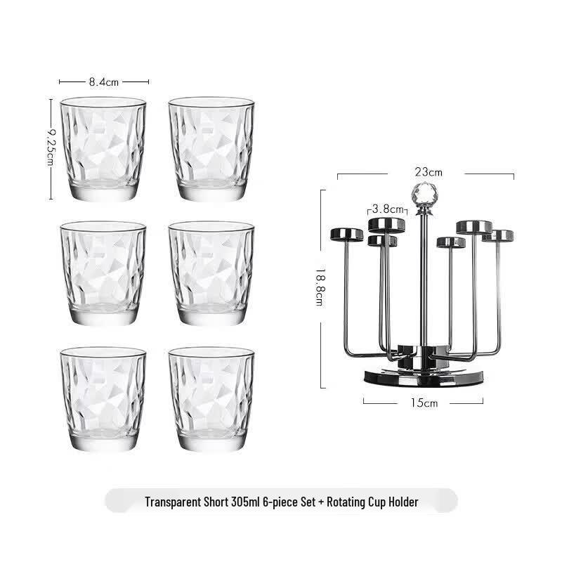 Zhi Mei Huan Qiu Heat-Resistant Diamond Glass Cup Set