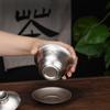 Boundless Voyage Titanium Gaiwan 130ml Chinese Portable Tea Set for with Storage Crystal Silver Ti3144D Double-Walled Teacup, Heat-Resistant,