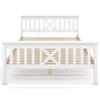 Holzbett Doppelbett aus Bettgestell mit Lattenrost Holzbett mit Kopfteil - 140 x 200 cm Massivholz Kinderbett Jugendbett Kiefer Massiv Weiß