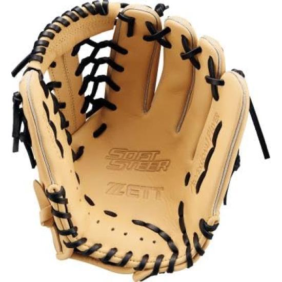 ZETT Soft Steer Baseball Pastel Size 5 All-Around Glove, B/Black (3219), (BRGB35530F)