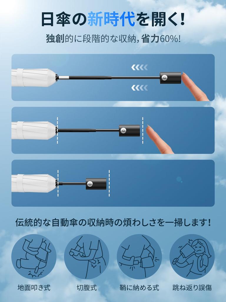 Folding Parasol with UV Light and Heat Improved Automatic UPEB Folding UV Suitable for Sun and for and Includes Storage A Perfect Gift for or Quality
