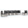 VidaXL Salon de Jardin avec Coussins 6 pcs, Canapés avec Dossier, Ensemble de Meubles Patio Terrasse Extérieur, Anthracite 3186721
