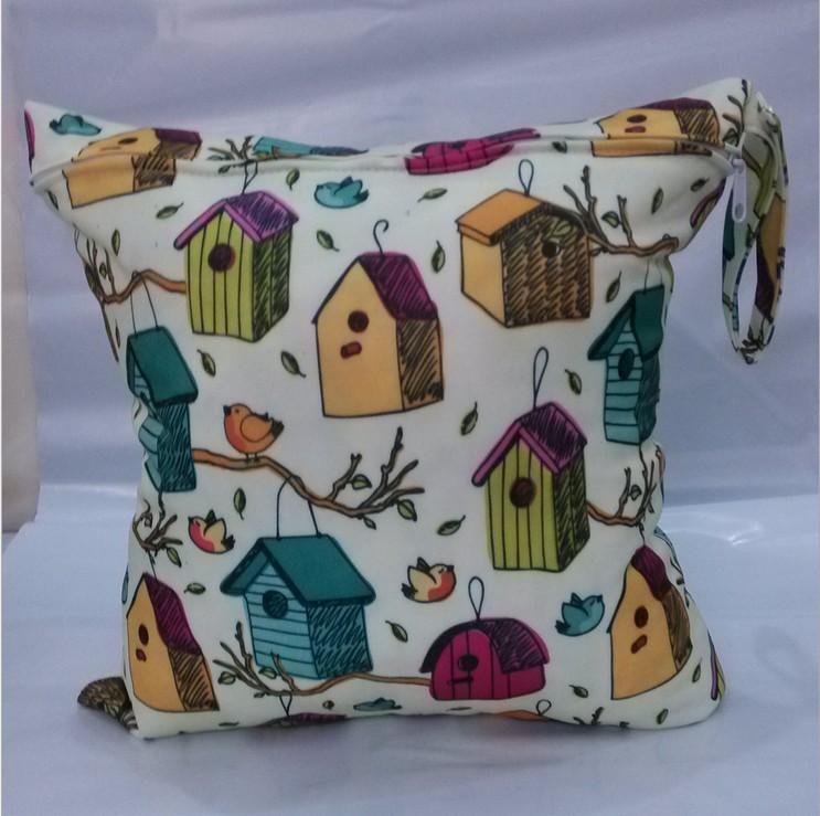 Baby Cartoon Print Diaper Bag With Zipper And Polyester Storage For New Parents