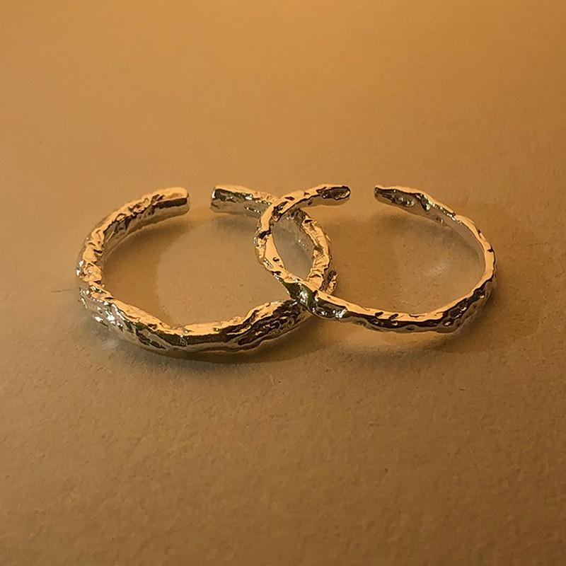 Stylish 925 Sterling Silver Adjustable Ring With Geometric Design For Trendy Fashion Lovers