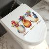 Cute Cartoon Three Chicks Toilet Stickers, Waterproof Removable Self-Adhesive Bathroom Home Decor
